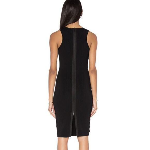 John + Jenn Side Laced Knit Dress Black Sleeveless Medium NWT - Picture 4 of 10
